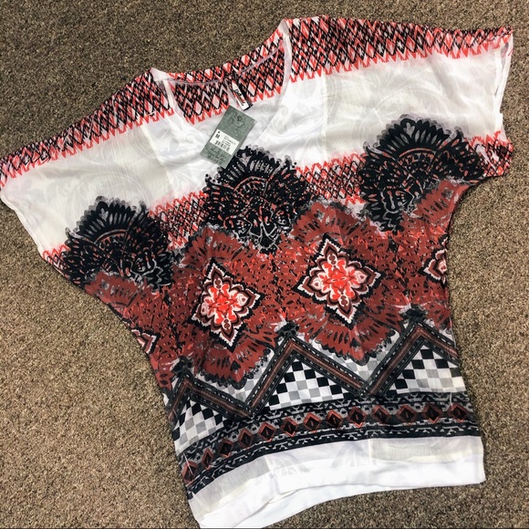 petrol Tops - Petrol Aztec Printed IKAT Blouse Top